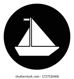 Boat simple icon. Flat desing