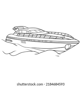 Boat Sketch Coloring Book Isolated Object Stock Vector (Royalty Free ...