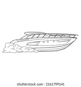 Boat Sketch Coloring Isolated Object On Stock Vector (Royalty Free ...