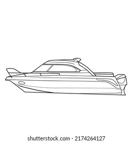 boat sketch, coloring, isolated object on a white background, vector illustration, eps