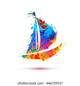 Boat of splash paint