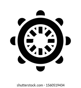 boat stair vector glyph flat icon 