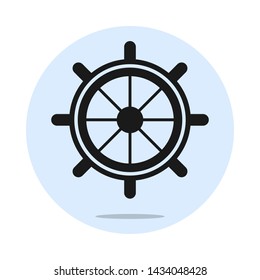 Boat Steering Wheel flat icon. Simple 
 pictogram with shadow. Vector illustration symbol