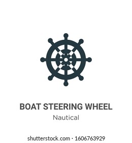 Boat steering wheel glyph icon vector on white background. Flat vector boat steering wheel icon symbol sign from modern nautical collection for mobile concept and web apps design.