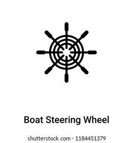 Boat Steering Wheel icon vector isolated on white background, logo concept of Boat Steering Wheel sign on transparent background, filled black symbol