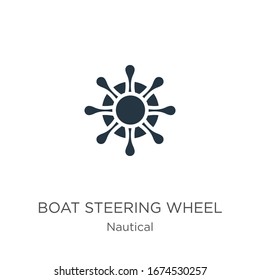 Boat steering wheel icon vector. Trendy flat boat steering wheel icon from nautical collection isolated on white background. Vector illustration can be used for web and mobile graphic design, logo, 
