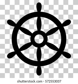 Boat Steering Wheel Icon. Vector Illustration Style Is Flat Iconic Symbol, Black Color, Transparent Background. Designed For Web And Software Interfaces.