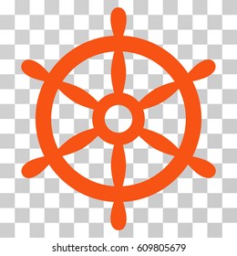 Boat Steering Wheel icon. Vector illustration style is flat iconic symbol, orange color, transparent background. Designed for web and software interfaces.