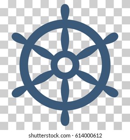 Boat Steering Wheel icon. Vector illustration style is flat iconic symbol, blue color, transparent background. Designed for web and software interfaces.