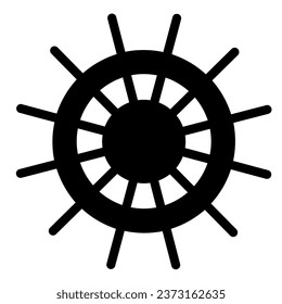 Boat steering wheel solid icon, Ship emblem symbol, ship wheel vector sign on white background, nautical rudder icon in glyph style for mobile concept and web design. Vector graphics