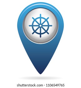 Boat steering wheel vector icon