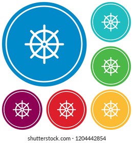 Boat steering wheel vector icon