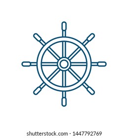 Boat steering wheel vector icon