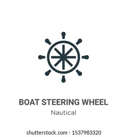 Boat steering wheel vector icon on white background. Flat vector boat steering wheel icon symbol sign from modern nautical collection for mobile concept and web apps design.