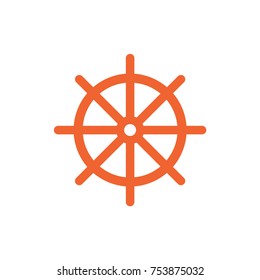 Boat steering wheel vector icon