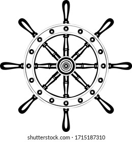 Boat steering wheel vector illustration