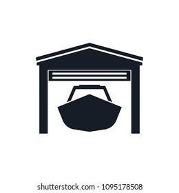 Boat storage silhouette. Clipart image isolated on white background