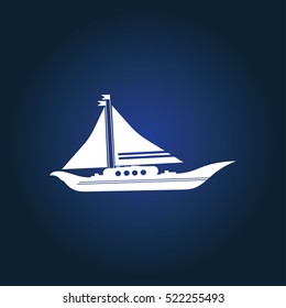 Boat in storm icon illustration isolated vector sign symbol