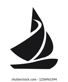 boat stylish logo black