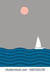 Boat and the sun on the sea