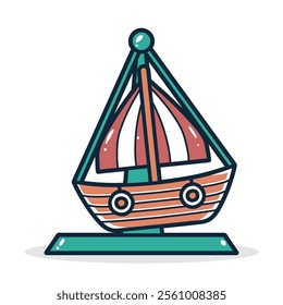 Boat swing hand drawn vector illustration