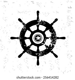 Boat symbol design on old paper,grunge vector