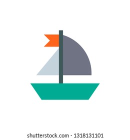 Boat symbol in flat style. Boat symbol. Boat icon vector in colorful flat style for web and mobile design, Boat icon symbol.