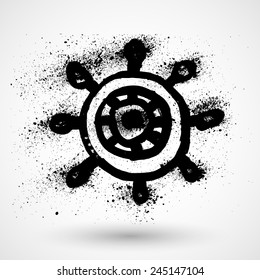 Boat symbol, Grunge vector