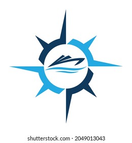 Plantilla vectorial de diseño del logotipo del símbolo del barco.