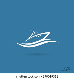 Boat symbol - vector illustration