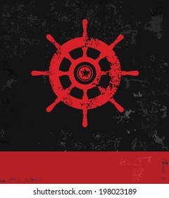 Boat symbol,grunge design