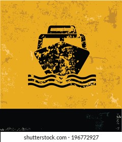 Boat symbol,Grunge vector