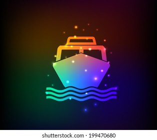 Boat symbol,Rainbow vector