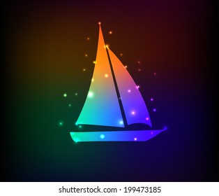 Boat symbol,Rainbow vector