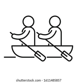 Boat team cooperation icon. Outline boat team cooperation vector icon for web design isolated on white background