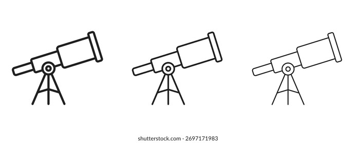 Boat Telescope Symbol Linearer Stil Zeichen für mobiles Konzept und Web-Design.