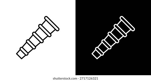 Boat Telescope icon, outline vector sign, logo design download