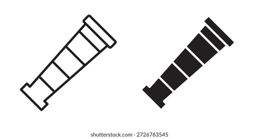 Conjunto de iconos de telescopio de barco. paquete de elementos de Web de logotipo mínimo.