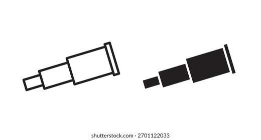 Boat Telescope Symbol, Vektorsymbol flach und trendy Strich Linie Pack