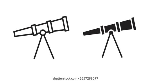 Icono del telescopio del barco Ilustración vectorial en un fondo transparente.
