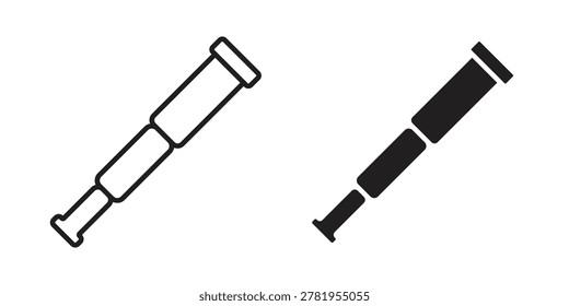 Icono de telescopio de barco Ilustración vectorial logo Plantilla en relleno, contorno