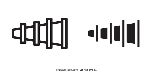 Boat Telescope icons in outline and stroke versions