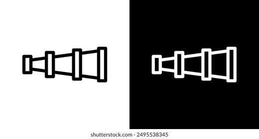 Boat Telescope line icon vector illustration set.