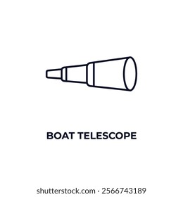 boat telescope outline icon. Linear vector from nautical concept. Thin line boat telescope icon isolated on white background