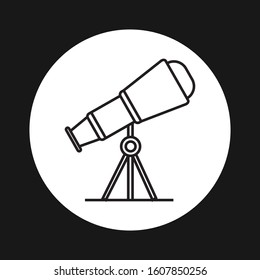 Boat telescope outline vector icon. Thin line black boat telescope icon