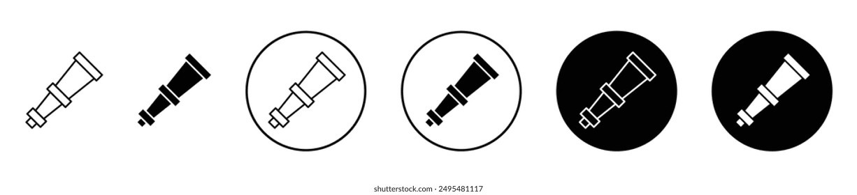 Boat Telescope thin line vector icon set.