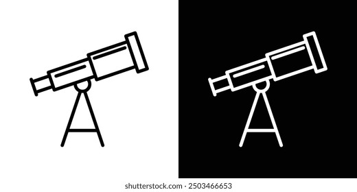 Boat Telescope thin line vector icon set.