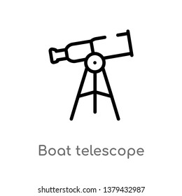 boat telescope vector line icon. Simple element illustration. boat telescope outline icon from nautical concept. Can be used for web and mobile