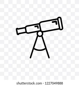 Boat Telescope vector linear icon isolated on transparent background, Boat Telescope transparency concept can be used for web and mobile