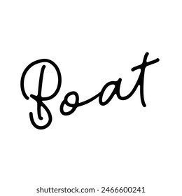 boat text on white background.
